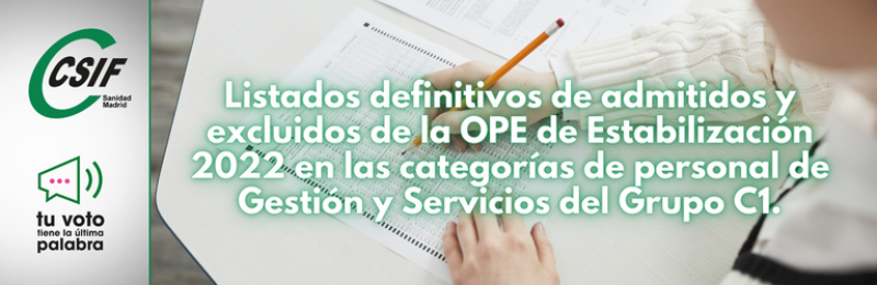 CSIF Listados Definitivos De Admitidos Y Excluidos De La OPE De