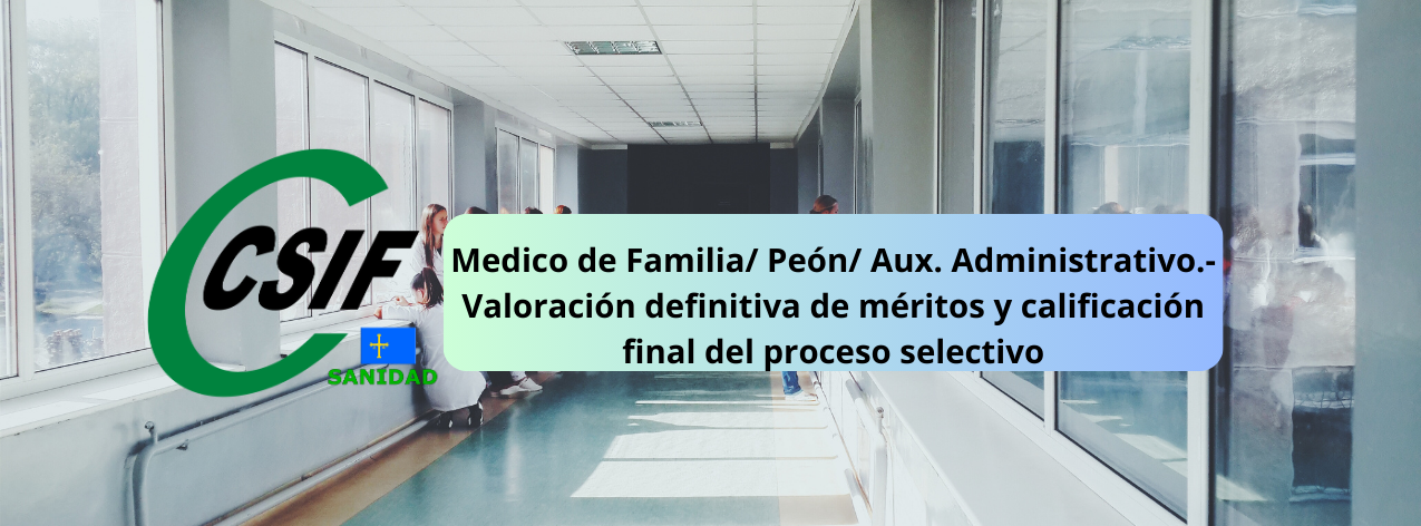 Csif Medico De Familia Pe N Aux Administrativo Valoraci N