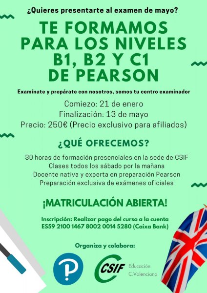 Csif FormaciÓn En InglÉs Csif Clases Preparatorias Y Examen De Certificación Pearson 4468