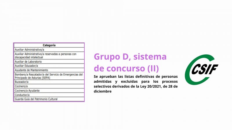 CSIF | Grupo D, Por El Sistema De Concurso (II).- Listas Definitivas De ...