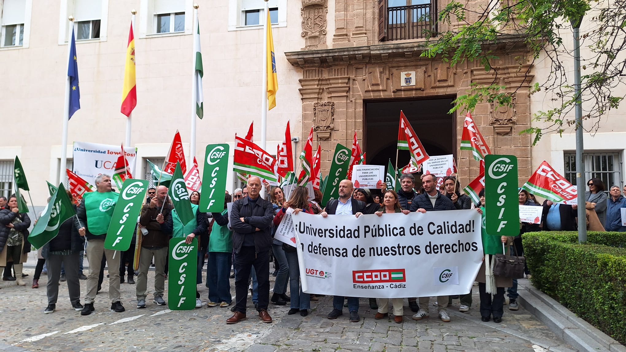 Manifestación en la Universidad de Cádiz